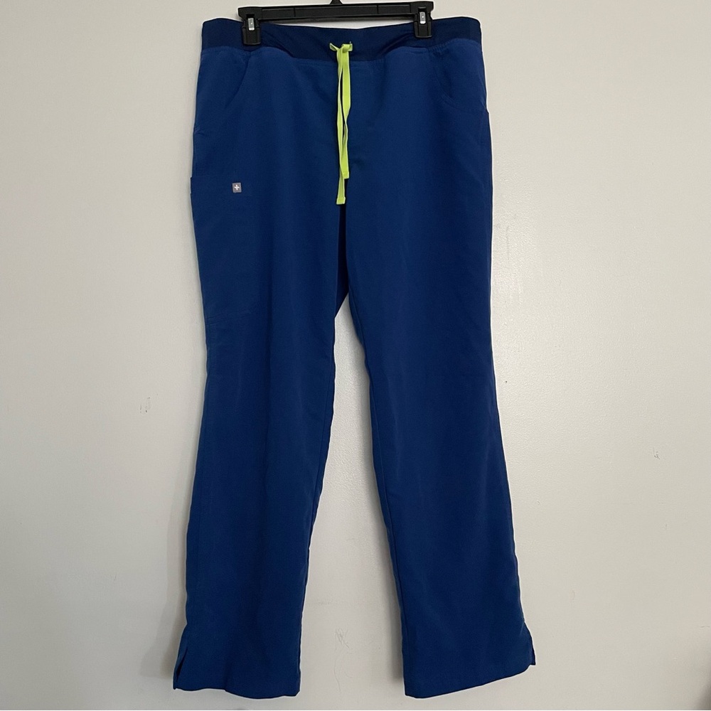 Women’s FIGS Kade Cargo Scrub Pants Electric Blue 2081 Size Large